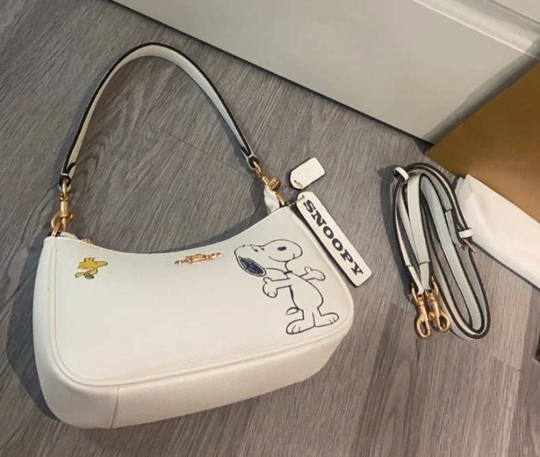 Coach x Peanuts CBJ76 Shoulder Bag Brown & Snoopy Edition ππ«
