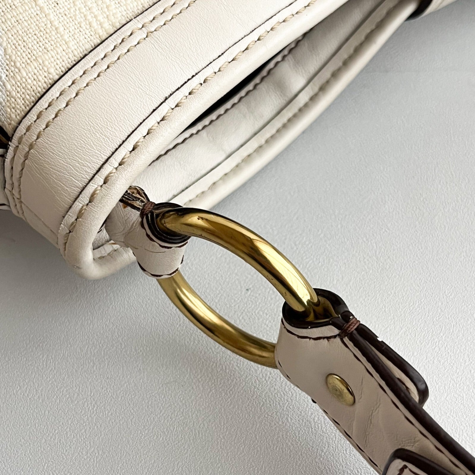 Vintage Coach Legacy Buckle Bag – Ivory Canvas & Leather