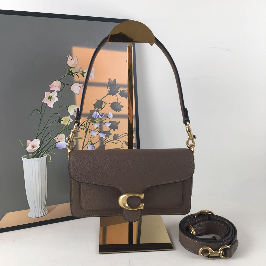 COACH CM546 2way Shoulder Bag – Leather & Canvas Brown
