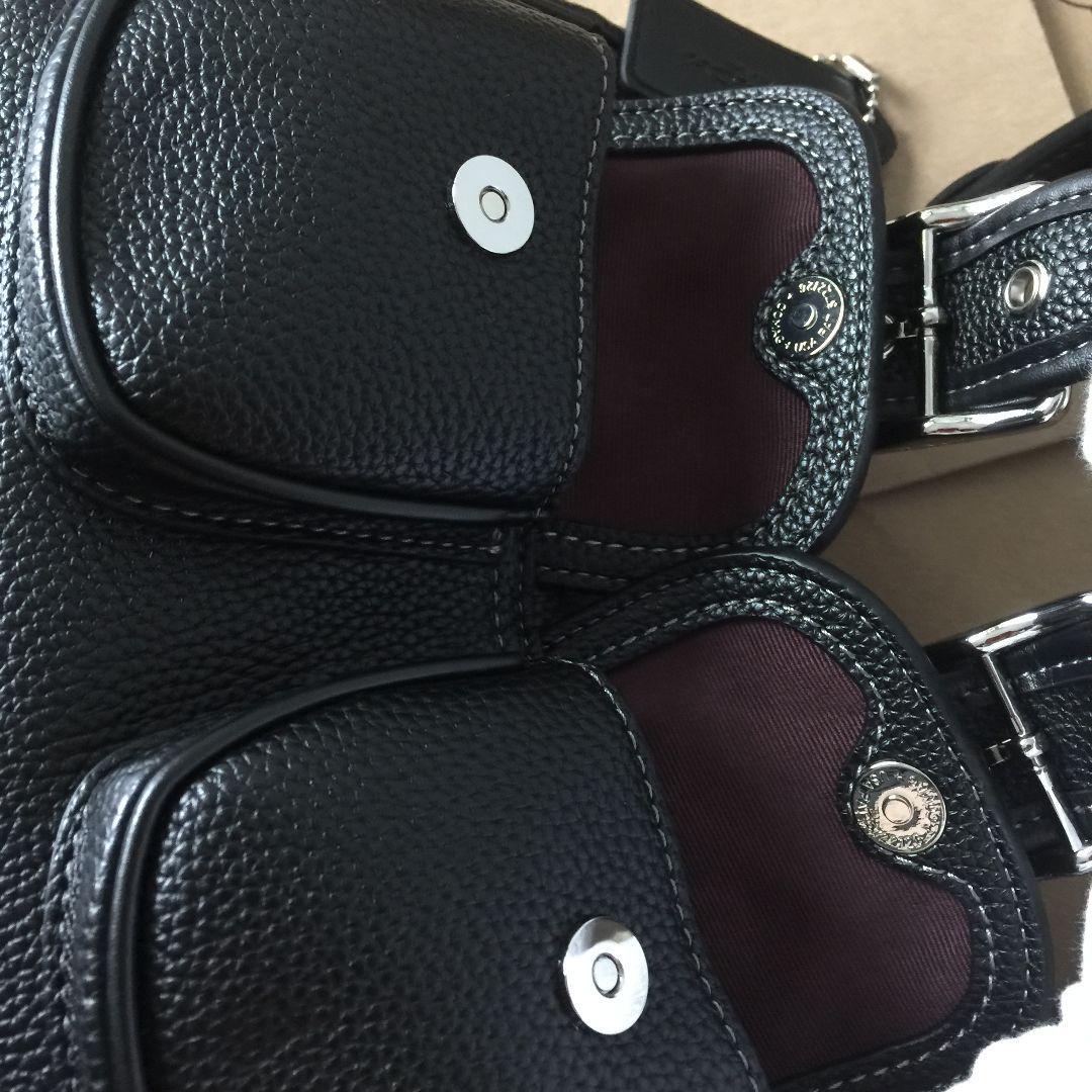 COACH CM079 Ashton Shoulder Bag – Black Leather & Silver Hardware