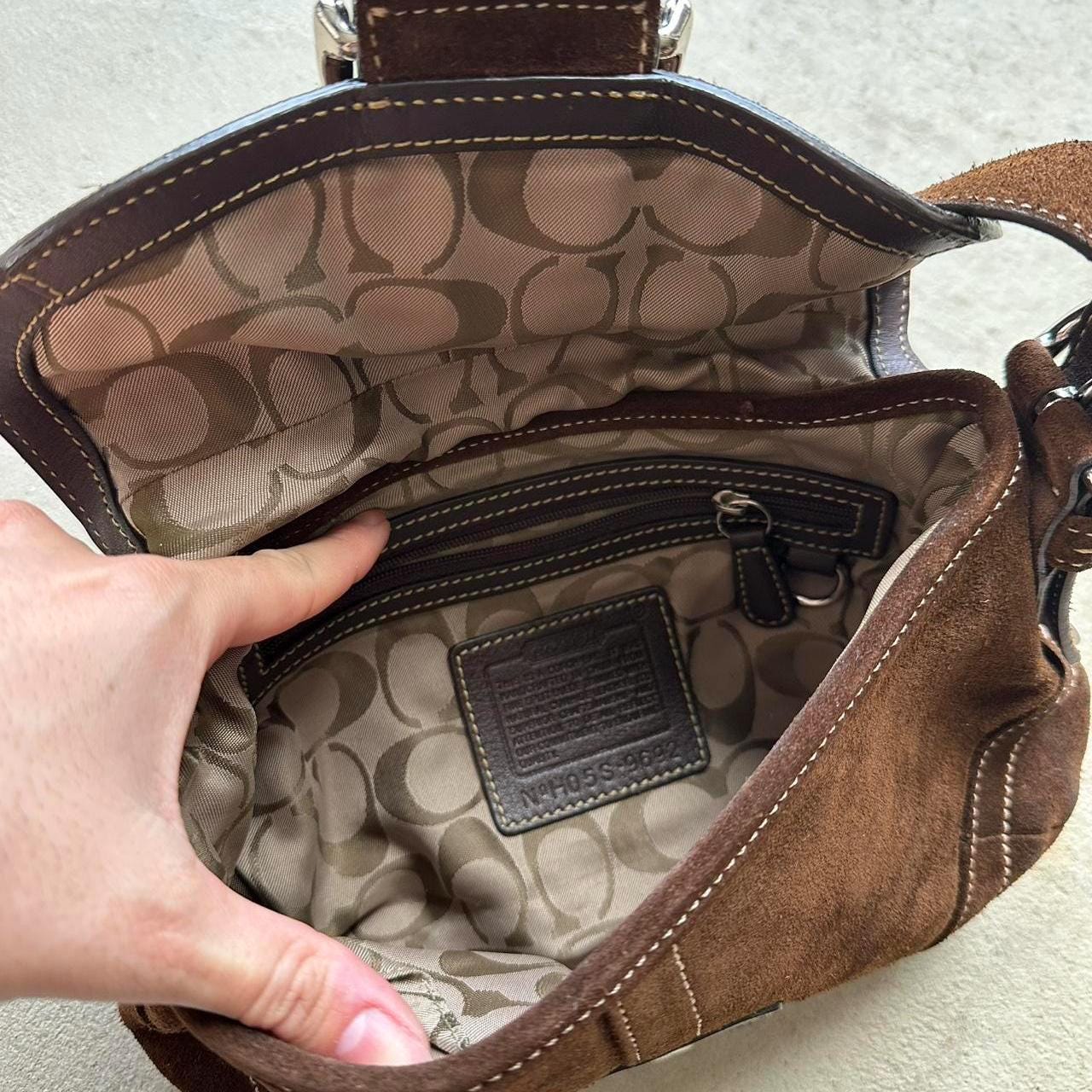 RARE! Vintage Y2K Coach Brown Suede Mini Soho Shoulder Bag 👜✨