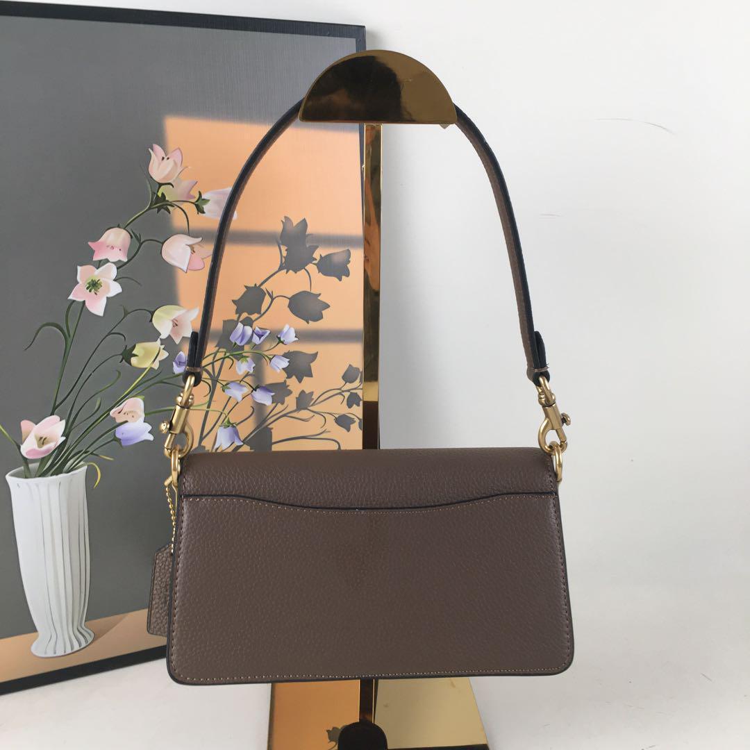 COACH CM546 2way Shoulder Bag – Leather & Canvas Brown