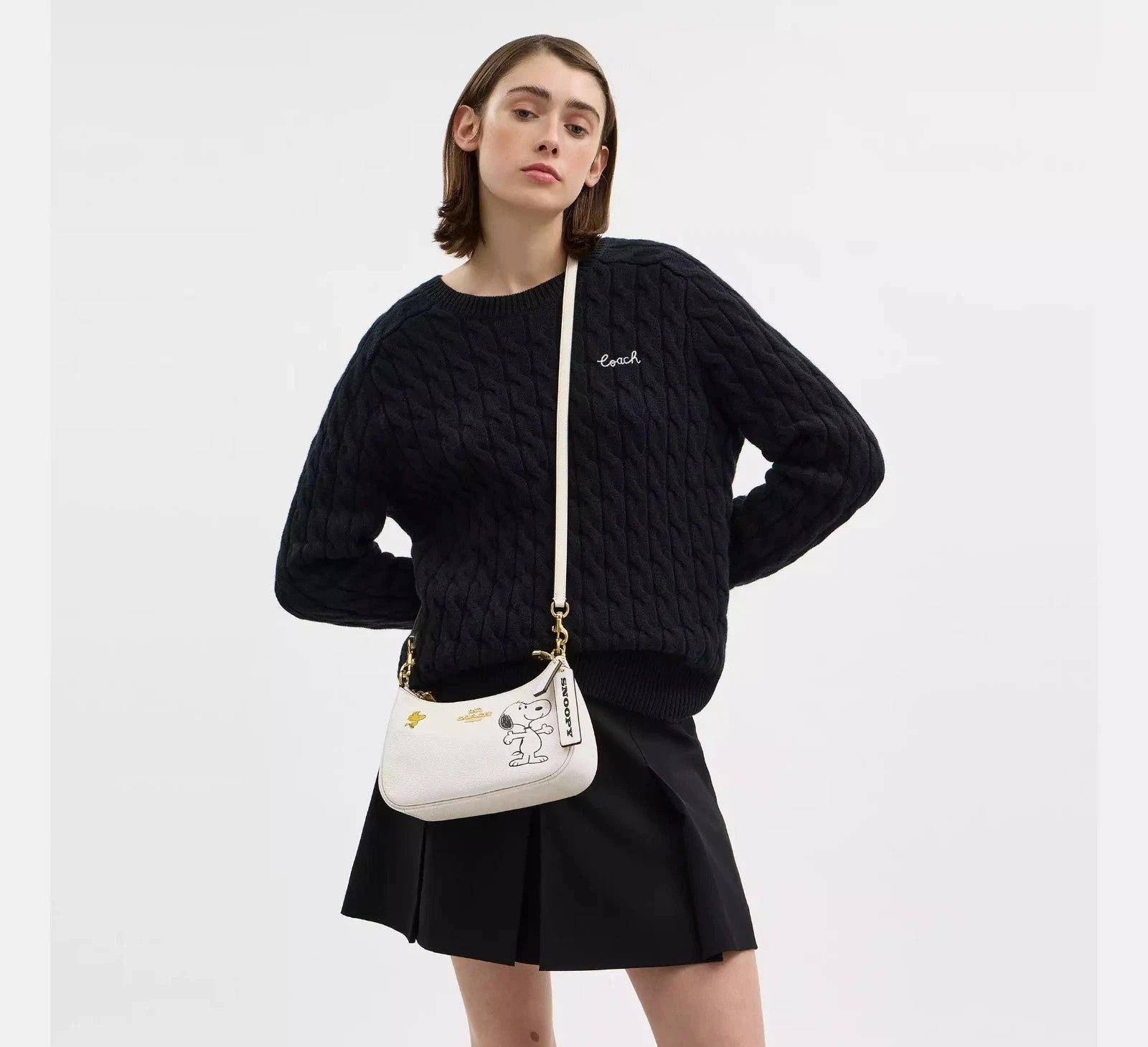 Coach x Peanuts CBJ76 Shoulder Bag Brown & Snoopy Edition ππ«