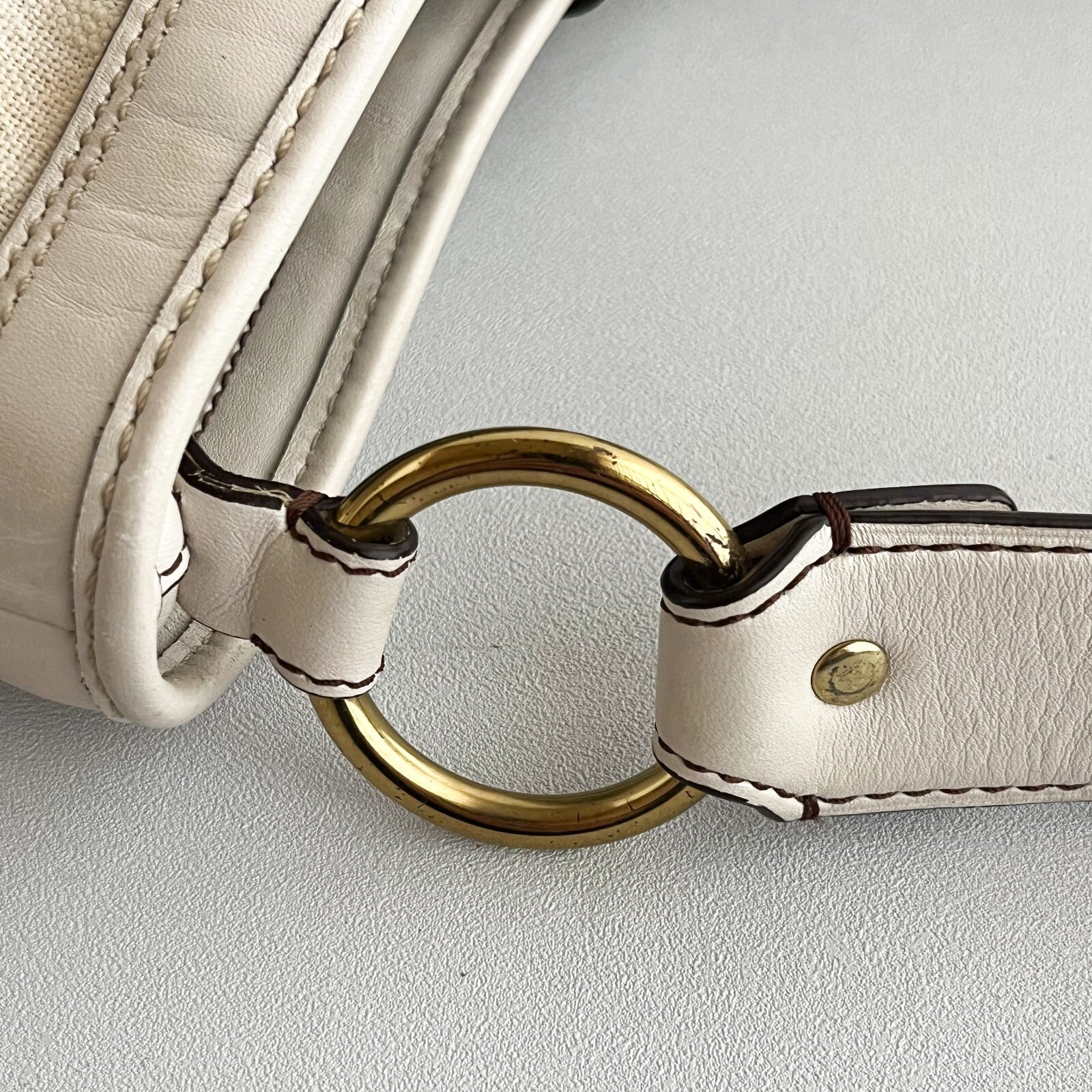 Vintage Coach Legacy Buckle Bag – Ivory Canvas & Leather