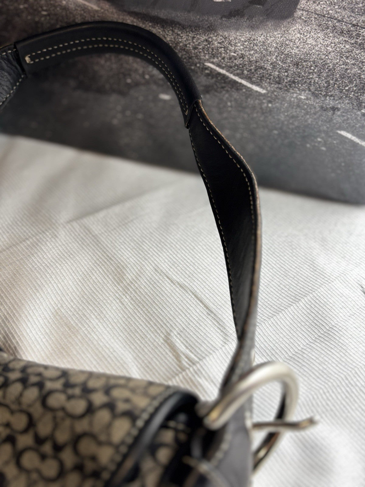 Vintage Coach Mini Soho Buckle Bag β Black/Grey π€