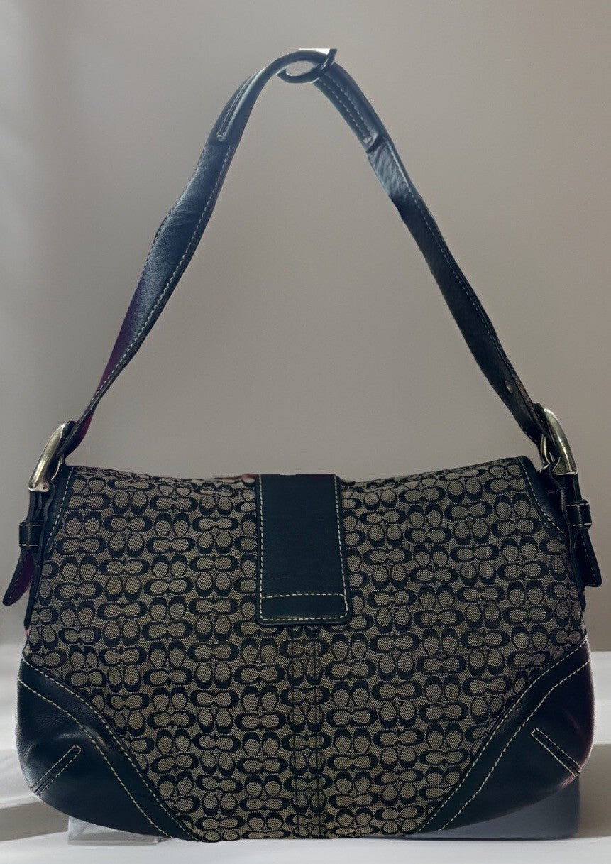 Vintage Coach Mini Soho Buckle Bag β Black/Grey π€