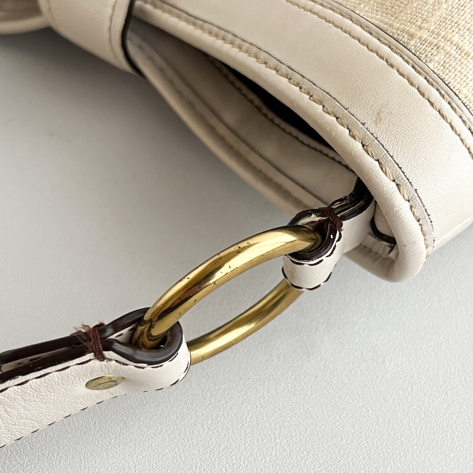 Vintage Coach Legacy Buckle Bag – Ivory Canvas & Leather