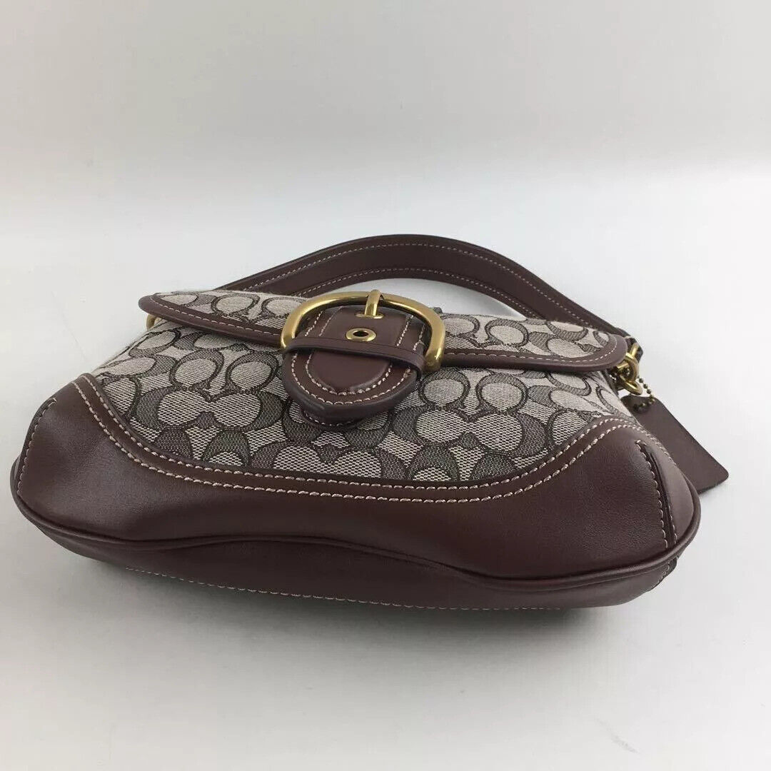 COACH Soho Signature Jacquard Top Handle Shoulder Bag CJ814 β Brown π