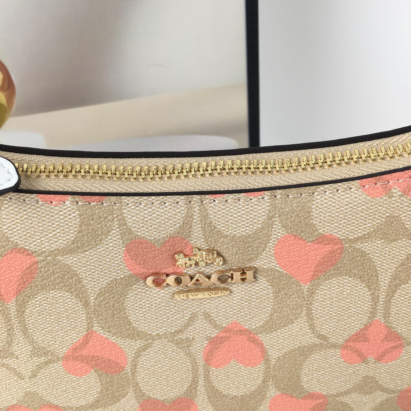 COACH Teri Heart Print Shoulder Crossbody Bag β Signature Canvas, Black, CP190 β€οΈπ