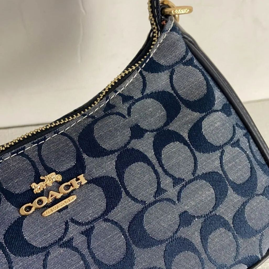 COACH CH139 Teri Shoulder Bag – Signature Chambray Blue