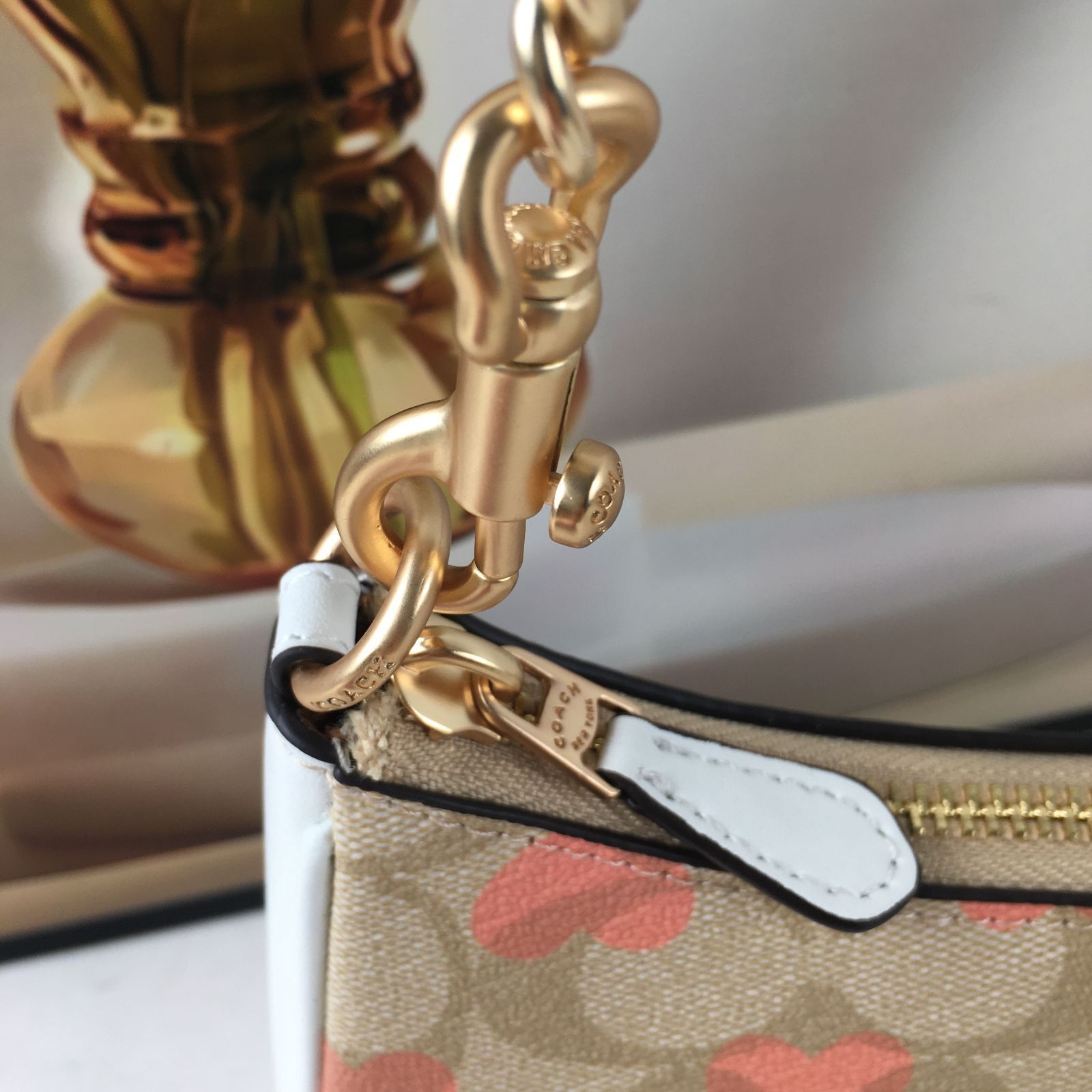 COACH Teri Heart Print Shoulder Crossbody Bag β Signature Canvas, Black, CP190 β€οΈπ