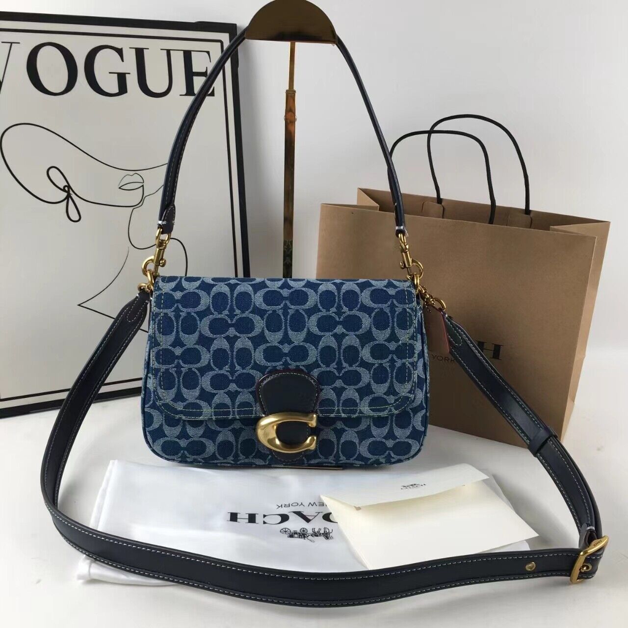 Coach CA105 Tabby Shoulder Crossbody Bag - Signature Denim π