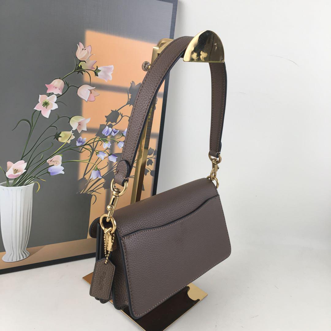 COACH CM546 2way Shoulder Bag – Leather & Canvas Brown