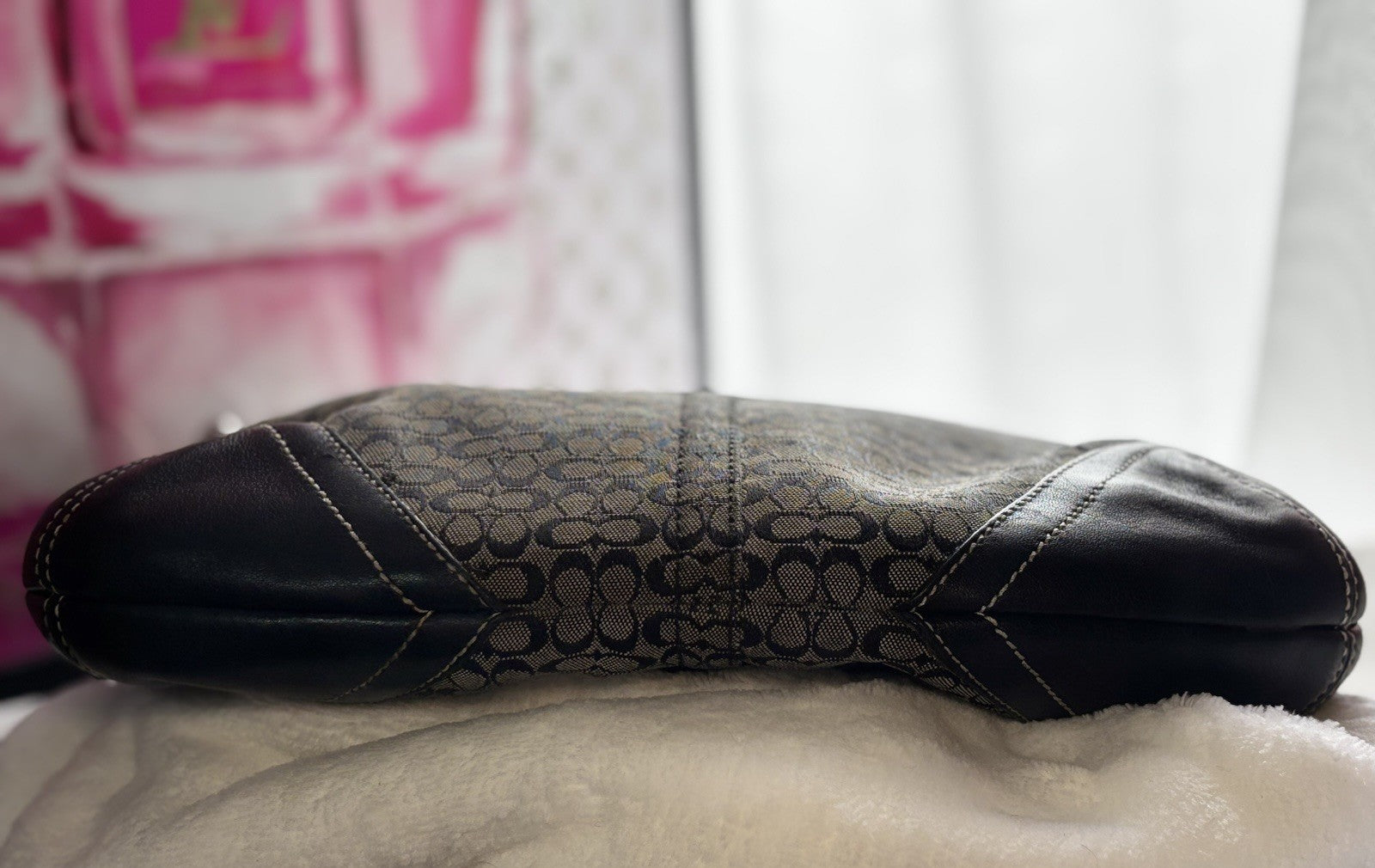 Vintage Coach Mini Soho Buckle Bag β Black/Grey π€