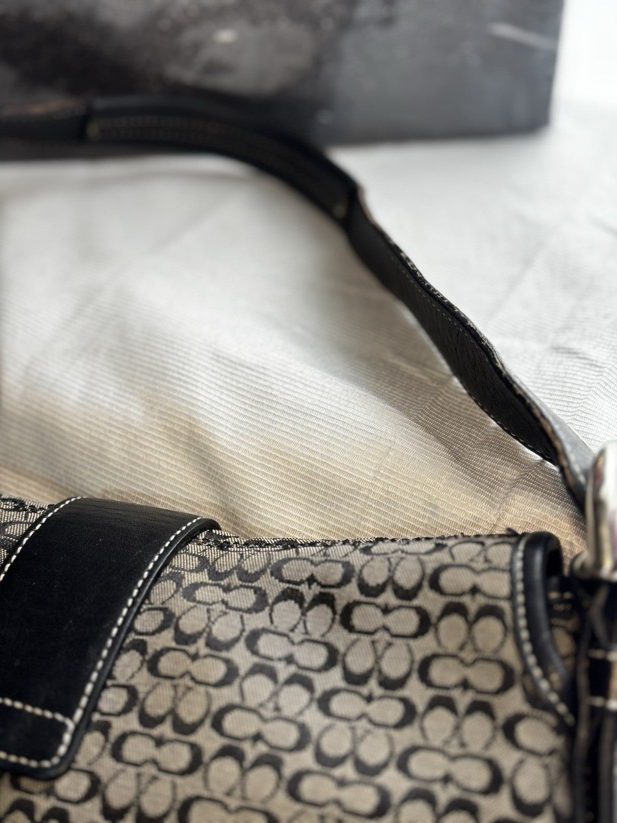 Vintage Coach Mini Soho Buckle Bag β Black/Grey π€