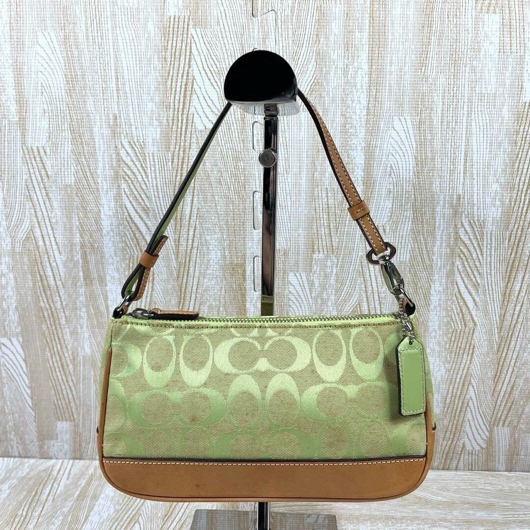 Coach Demi Mini Pouch – Lime Green & Beige 💚