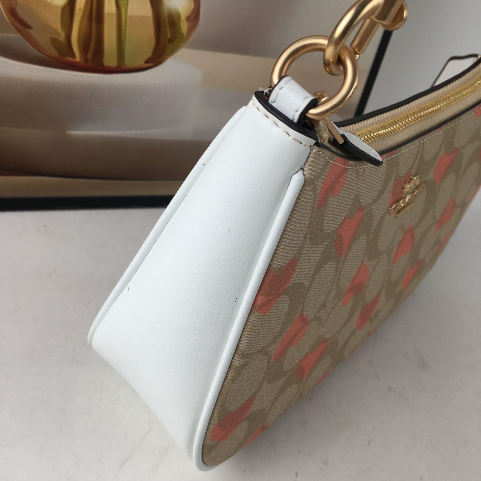COACH Teri Heart Print Shoulder Crossbody Bag β Signature Canvas, Black, CP190 β€οΈπ