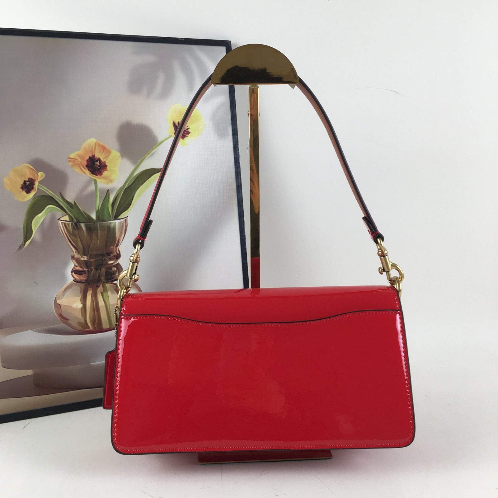 COACH Tabby Crossbody Bag Shoulder Bag - Leather Black & Red
