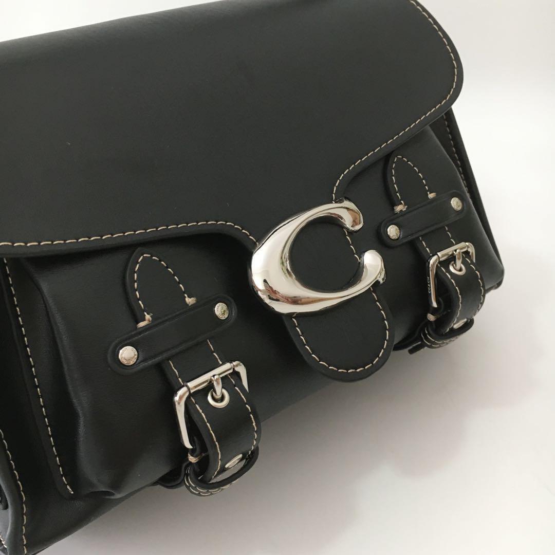 Coach CT721 Leather Soft Tabby Shoulder Bag Crossbody – Black