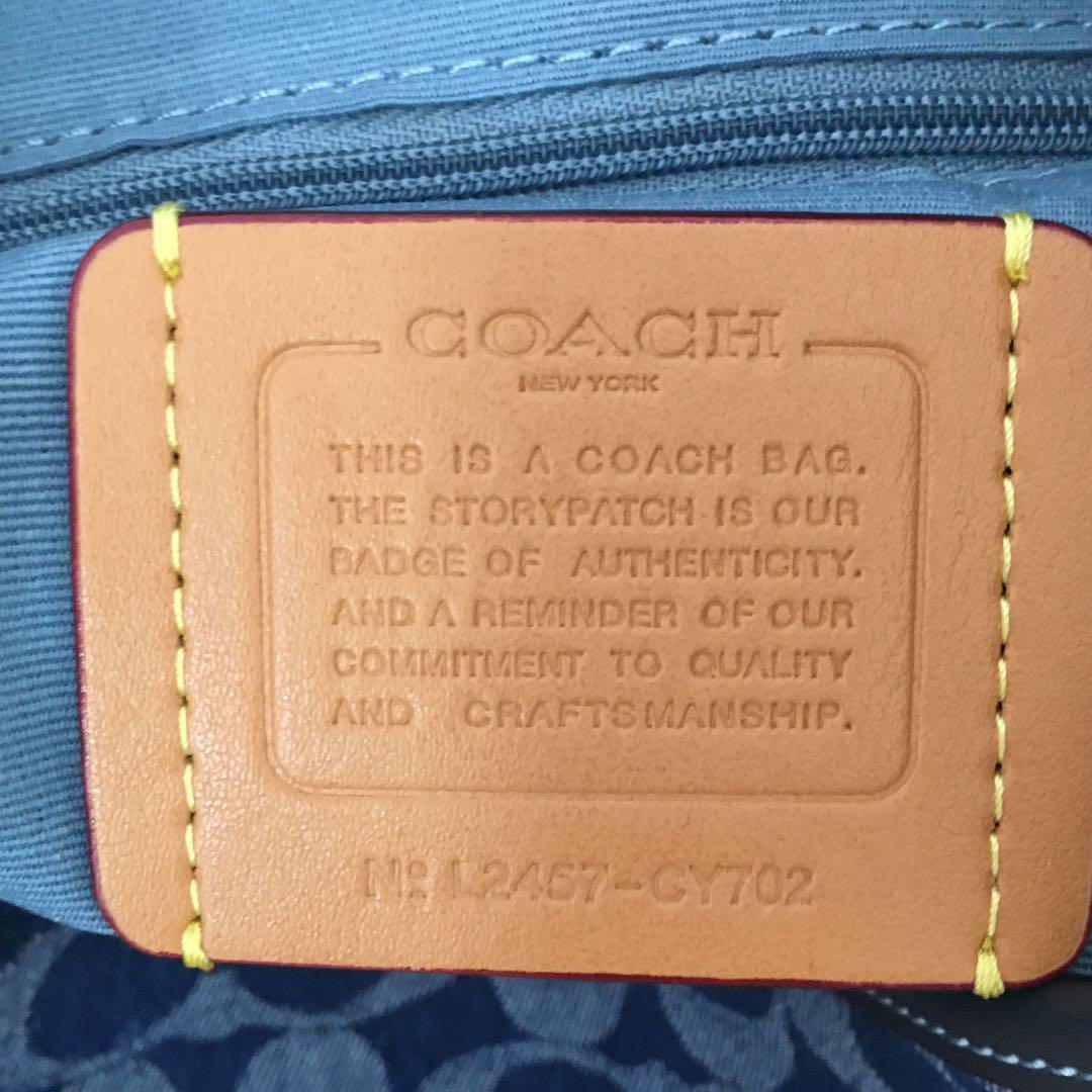 COACH Laurel Shoulder Bag Signature Denim – Denim/Natural CY702 Outlet NEW