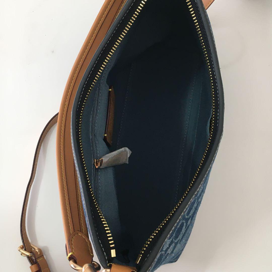 COACH Laurel Shoulder Bag Signature Denim – Denim/Natural CY702 Outlet NEW