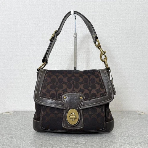 COACH Legacy Turnlock Slim Flap Shoulder Bag β Dark Brown π€