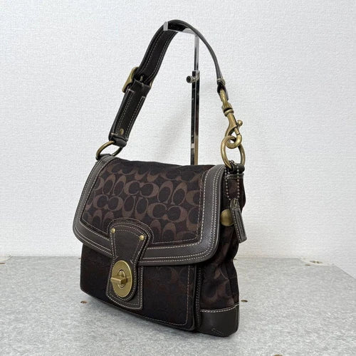 COACH Legacy Turnlock Slim Flap Shoulder Bag β Dark Brown π€