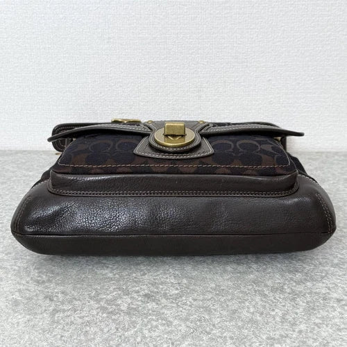 COACH Legacy Turnlock Slim Flap Shoulder Bag β Dark Brown π€