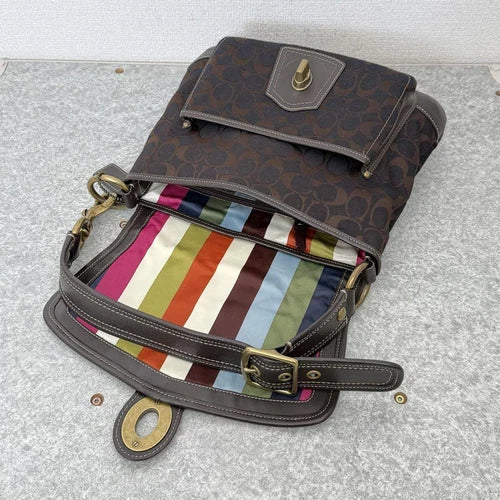 COACH Legacy Turnlock Slim Flap Shoulder Bag β Dark Brown π€