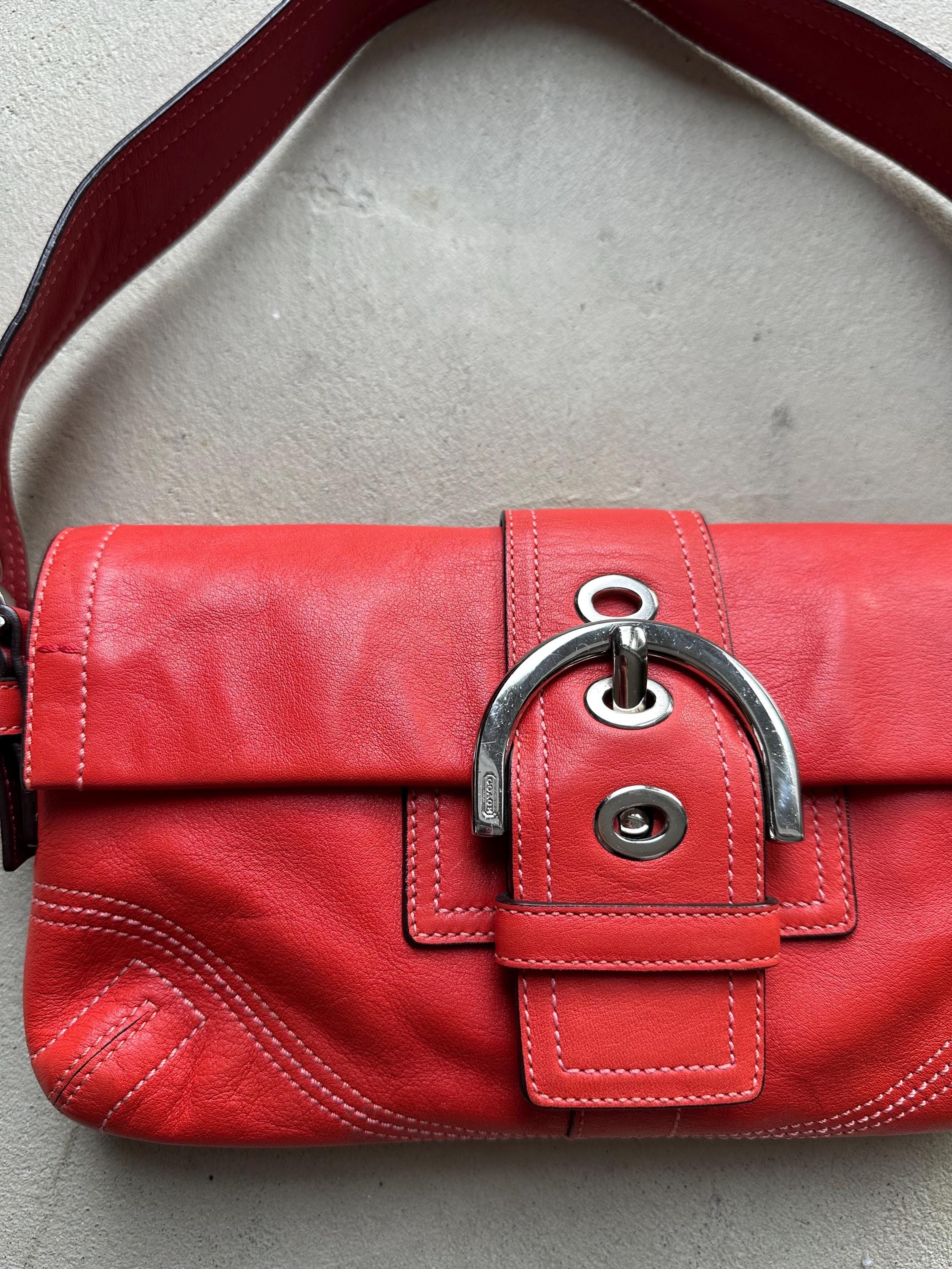 Vintage Coach Red Square Soho Shoulder Bag ❤️