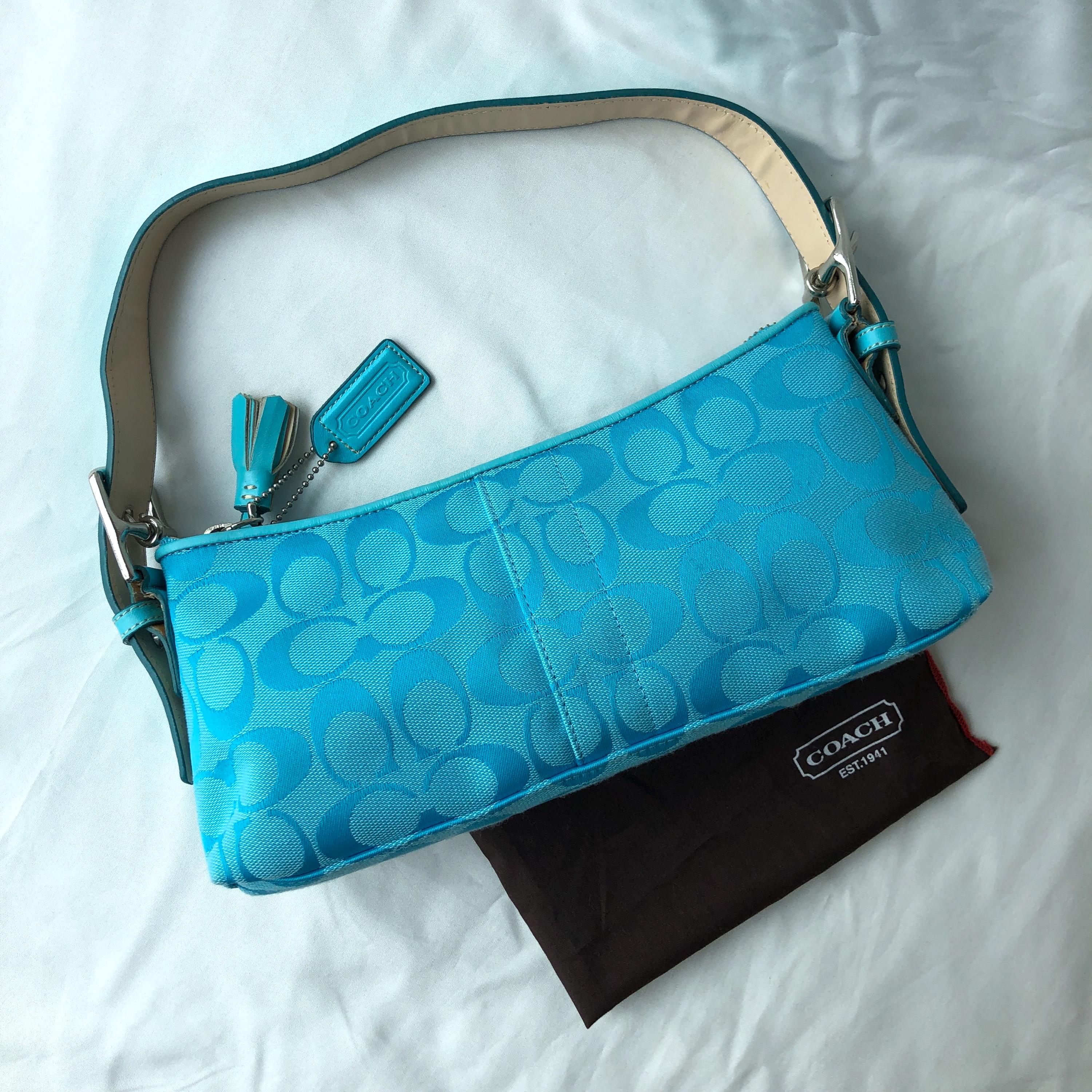 Vintage Coach 6371 Blue Demi East West Shoulder Bag – 2004 Y2K 💙👜