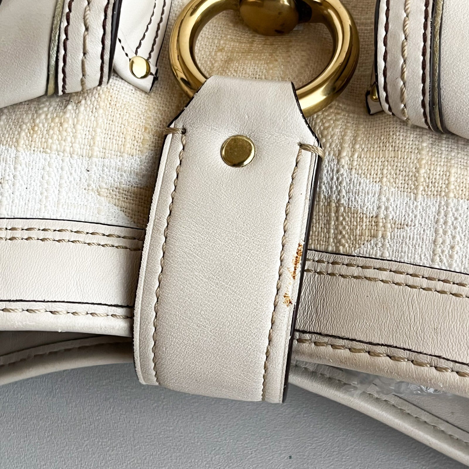 Vintage Coach Legacy Buckle Bag – Ivory Canvas & Leather