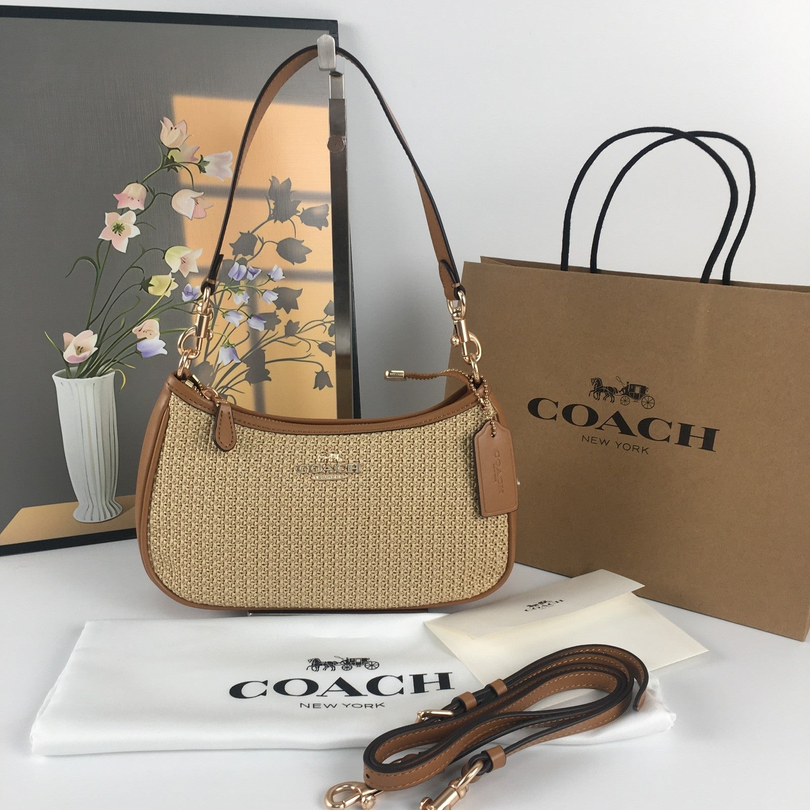 COACH CR350 Teri Crossbody Bag in Latte