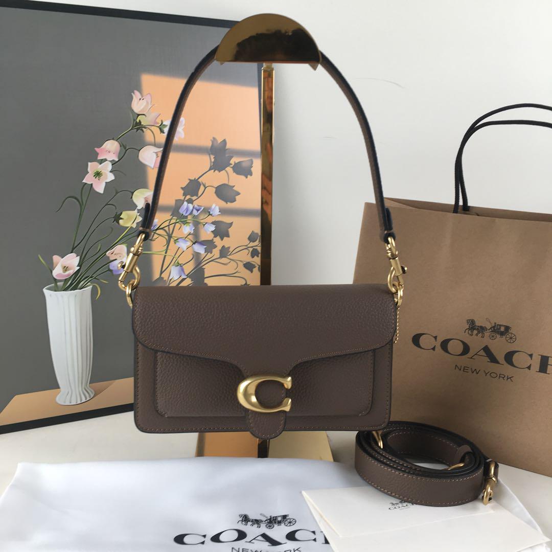 COACH CM546 2way Shoulder Bag – Leather & Canvas Brown