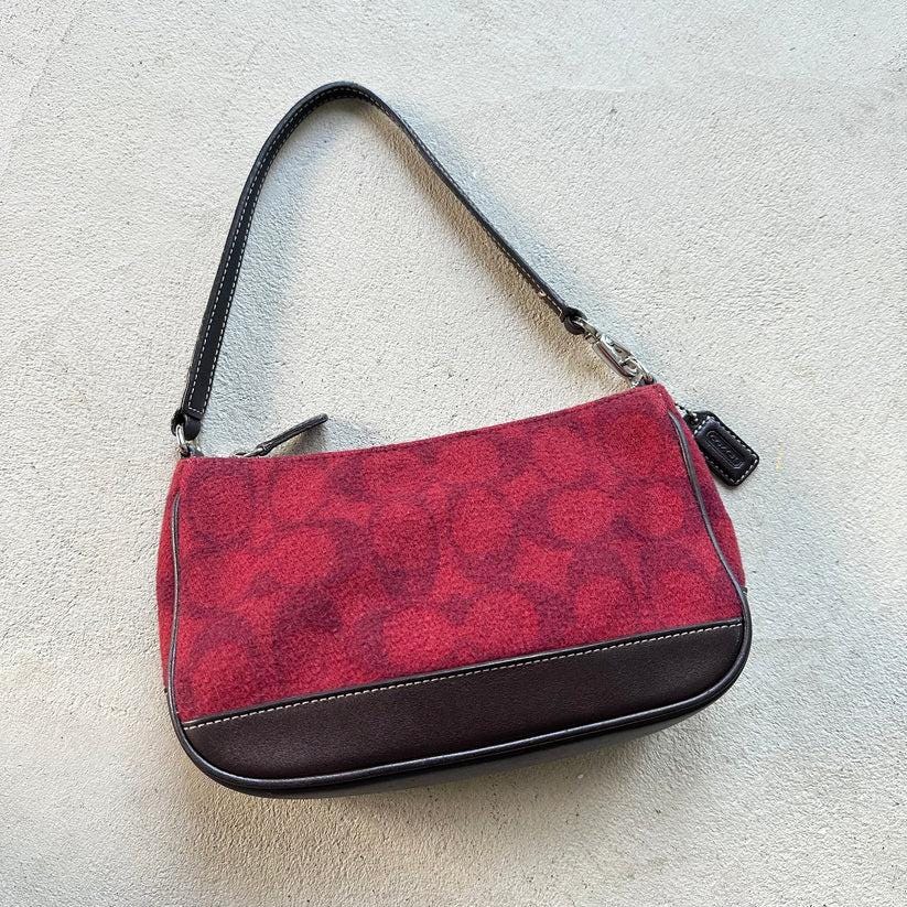 Vintage Coach Demi Red Wool Shoulder Bag ❤️
