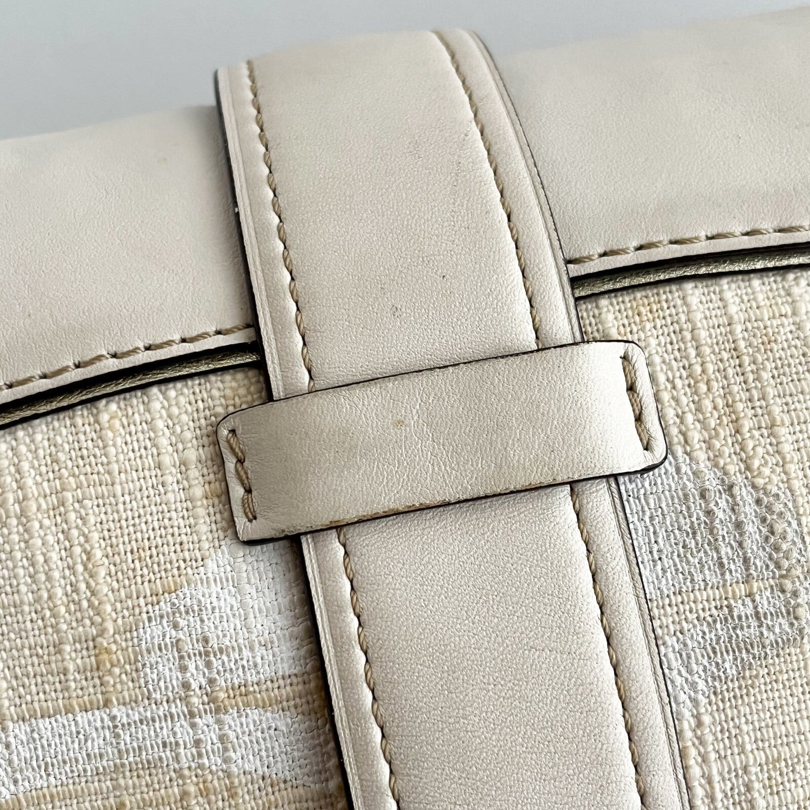 Vintage Coach Legacy Buckle Bag – Ivory Canvas & Leather